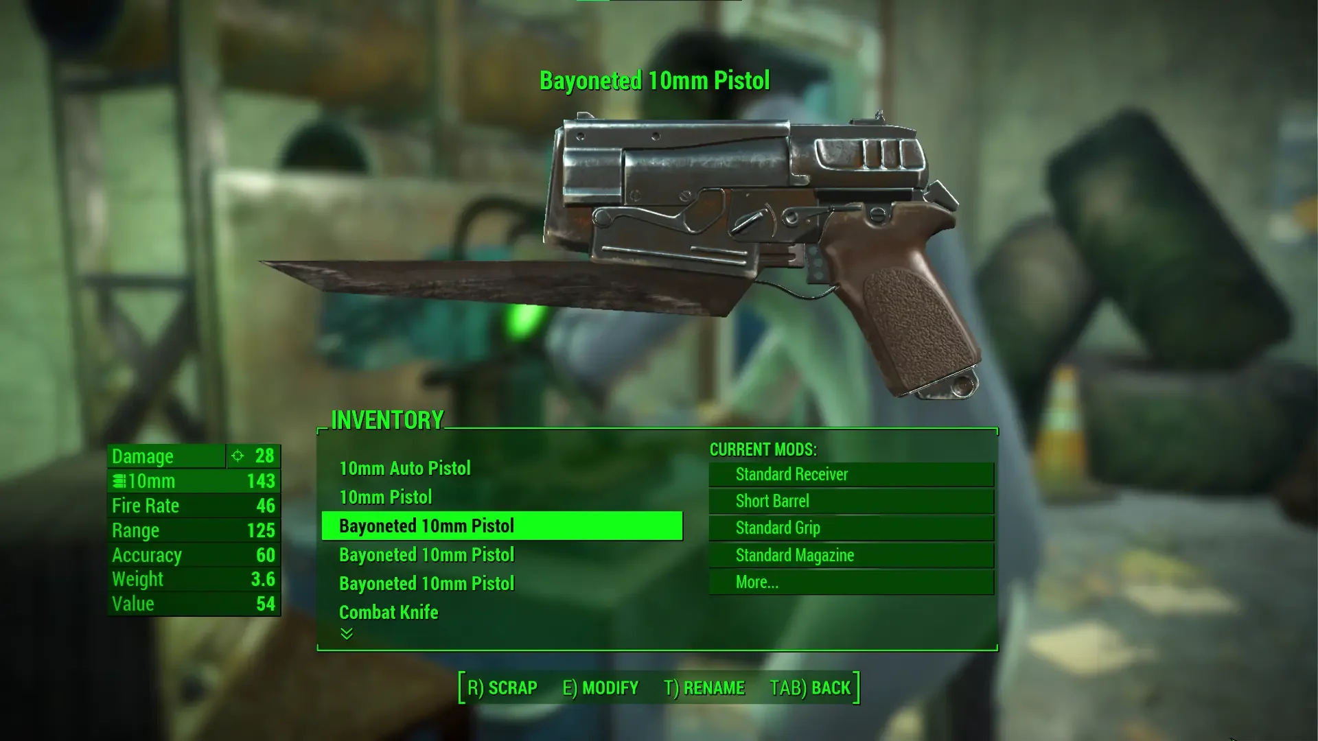 Bayoneted 10mm Pistol